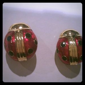 Joan Rivers Ladybug Clip On Earrings